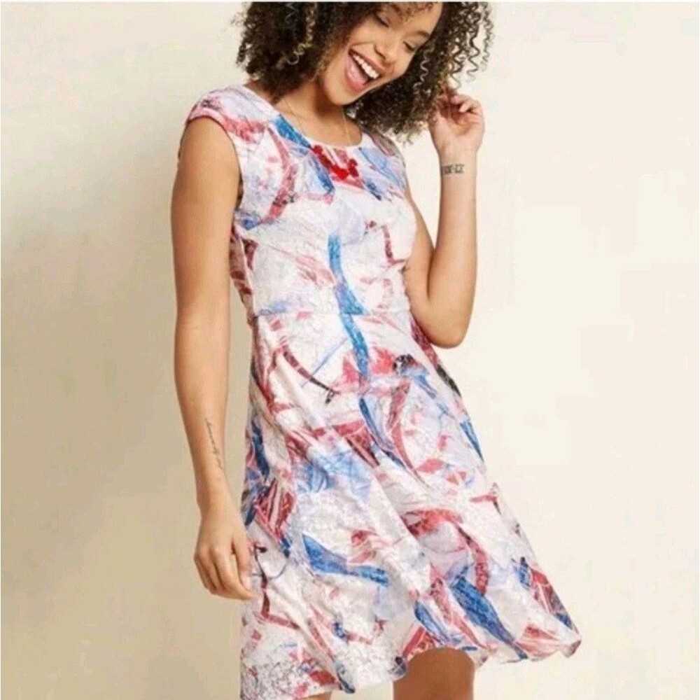 ModCloth Subtle Double Take Lace Cap Sleeve Mini Dress Size XL July 4th America